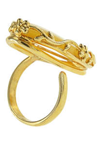 Серебряное кольцо с позолотой «Тора»