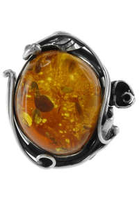 Серебряное кольцо с янтарем «Патрисия»
