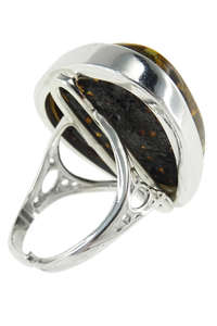 Серебряное кольцо с янтарем «Бритни»