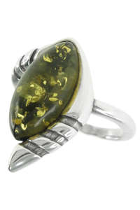 Серебряное кольцо с янтарем «Камила»