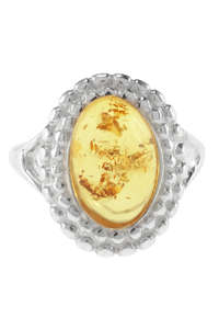 Серебряное кольцо с янтарем «Делис»