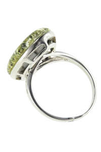 Срібний перстень з бурштином «Грес»