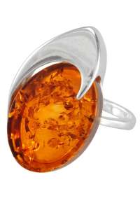 Серебряное кольцо с янтарем «Хейли»