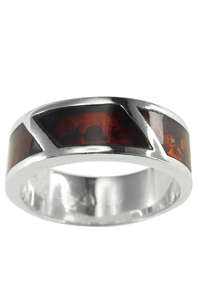 Серебряное кольцо с янтарем «Стиль»