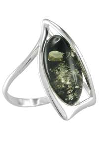 Серебряное кольцо с янтарным камнем «Мия»