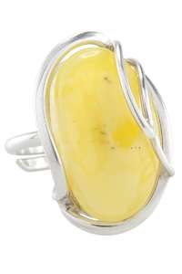 Серебряное кольцо со светлым камнем янтаря «Джейн»