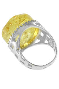 Срібний перстень зі світлим бурштином «Аврора»