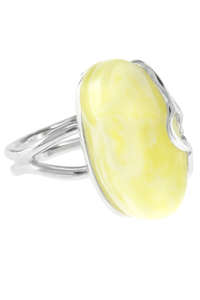 Срібний перстень зі світлим бурштином «Лінсі»