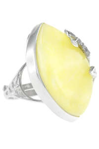 Срібний перстень зі світлим бурштином «Літній настрій»