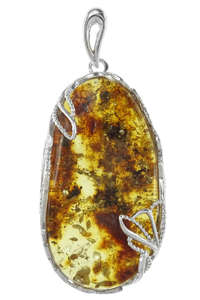 Серебряный кулон с камнем янтаря «Жозефина»