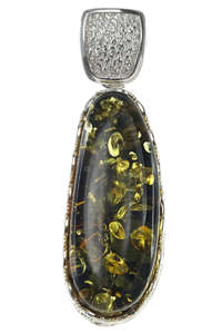 Серебряный кулон с камнем янтаря «Жозефина»