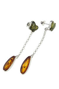 Сережки-пусети у формі метеликів з підвісками «Лора»