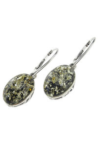 Серьги с янтарем и серебром «Армео»