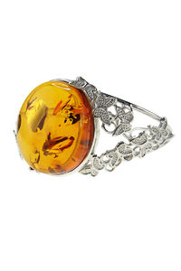 Браслет з бурштином «Політ метеликів»