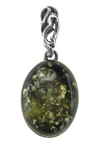 Серебряный кулон с янтарем «Армео»