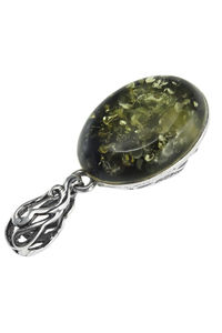 Серебряный кулон с янтарем «Армео»