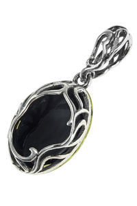 Серебряный кулон с янтарем «Армео»