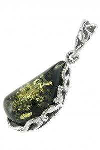 Серебряный кулон с камнем янтаря «Амелия»