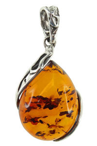 Кулон из серебра с янтарем «Весна»