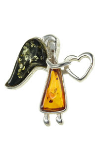 Серебряный кулон «Ангел с сердечком»