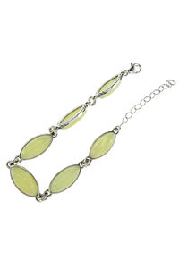 Серебряный браслет с янтарем «Санса»