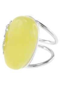 Перстень зі срібла з бурштином «Політ метеликів»