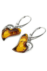 Сережки з бурштином і сріблом «Леона»
