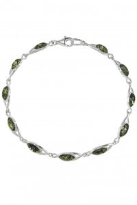 Браслет з бурштину в сріблі «Емелі»