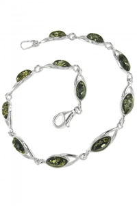 Браслет з бурштину в сріблі «Емелі»