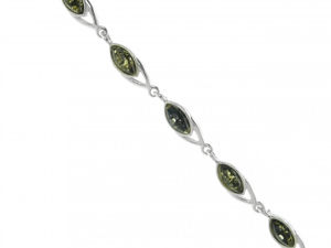 Браслет з бурштину в сріблі «Емелі»