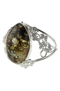 Браслет з бурштином «Політ метеликів»