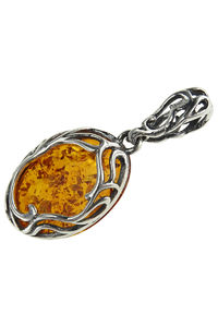 Серебряный кулон с янтарем «Армео»