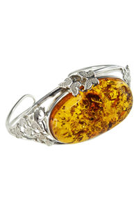 Браслет з бурштином «Політ метеликів»