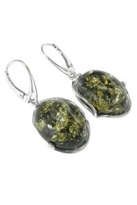 Серьги с янтарем в серебре «Клара»