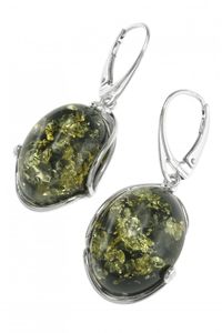 Серьги с янтарем в серебре «Клара»