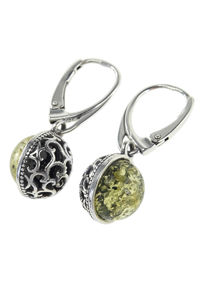 Серьги с янтарем и серебром «Наоми»