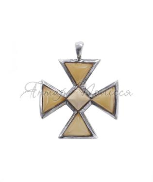 Кулон с янтарем «Кельтский крест»