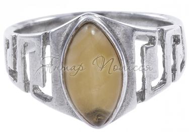 Витое серебряное кольцо с камнем