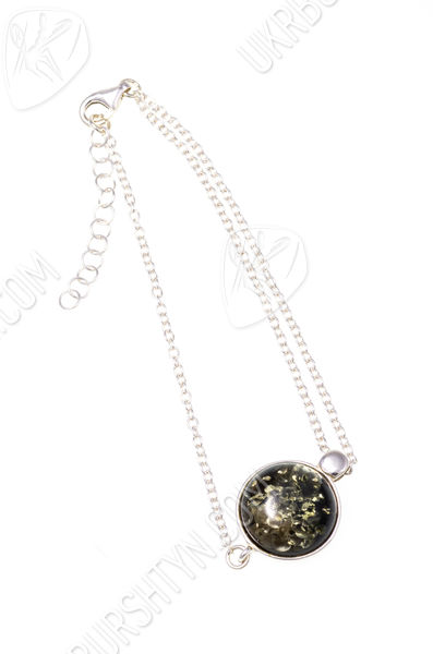 Серебряный браслет с янтарем «Жизель»