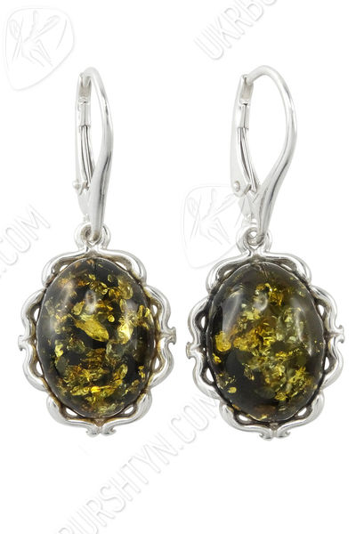 Серьги из янтарных кабошонов «Корби»