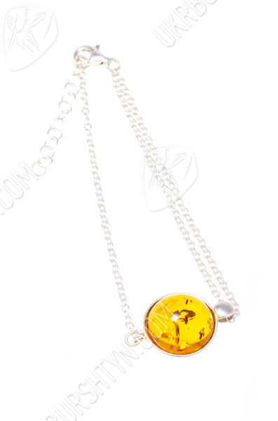 Серебряный браслет с янтарем «Жизель»