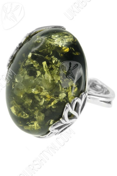 Кольцо из серебра с янтарем «Эвита»