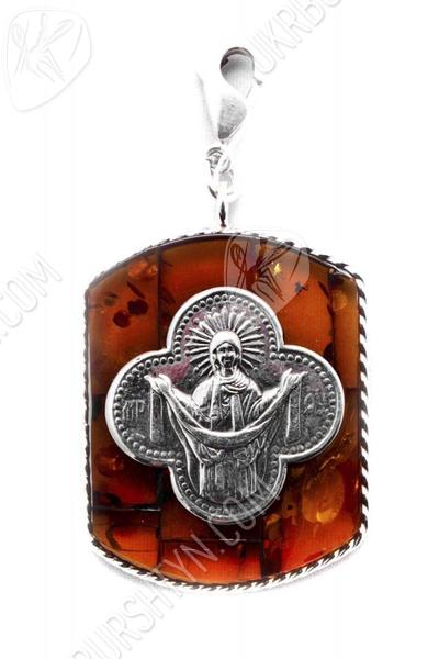 Ладанка из серебра и янтаря «Богоматерь-Оранта»