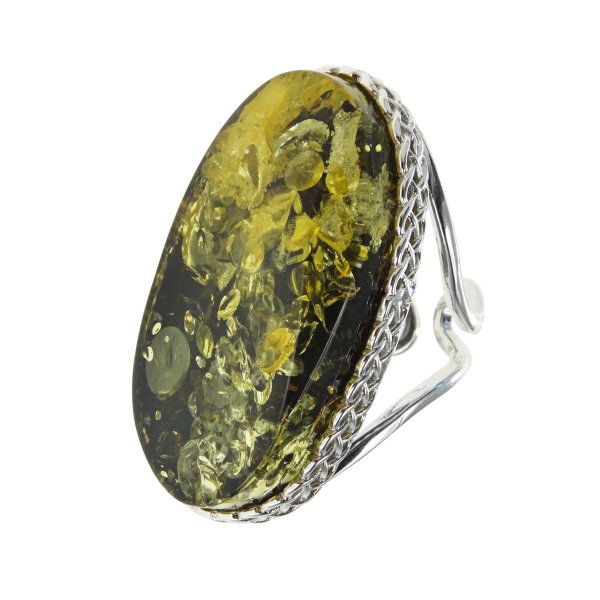 Срібний перстень з каменем бурштину «Ларіна»