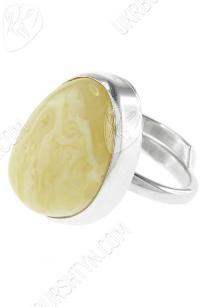 Срібний перстень з бурштином «Брітні»