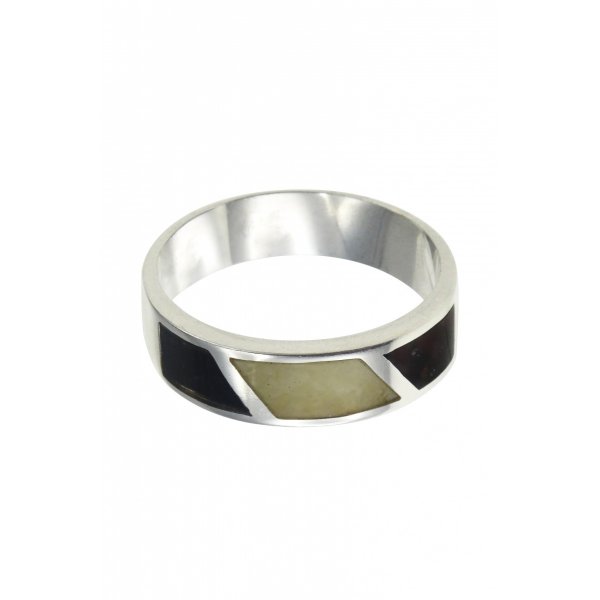 Серебряное кольцо с янтарем «Стиль»