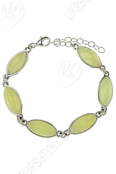 Серебряный браслет с янтарем «Санса»