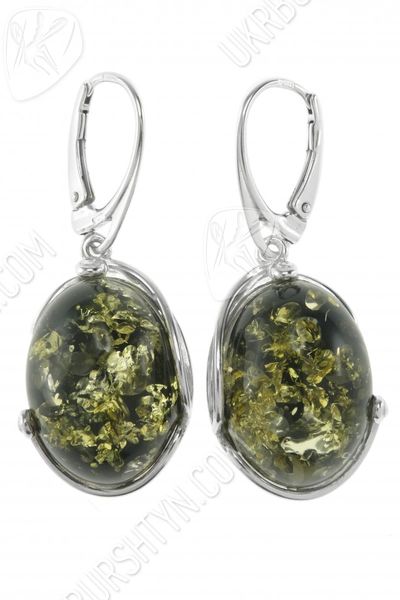 Серьги с янтарем в серебре «Клара»