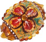 Сувенир «Писанка» инкрустированная янтарем