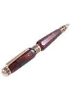 Граненая янтарная шариковая ручка с фурнитурой «Плетение»
